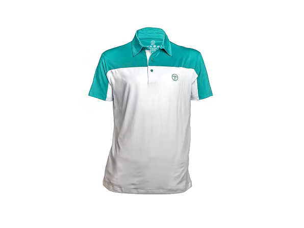 Men's Classic Performance Golf Polo White/Teal