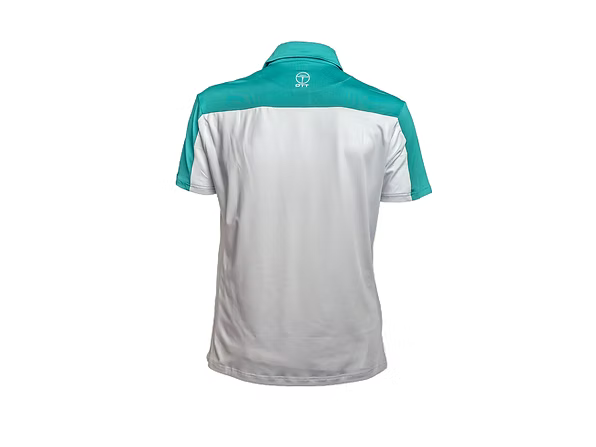 Men's Classic Performance Golf Polo White/Teal